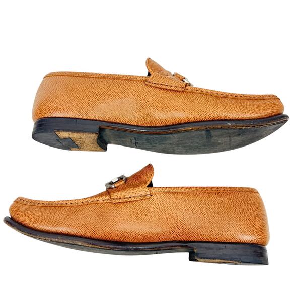 Salvatore Ferragamo Grandioso 2 Gancini Bit Leather Loafers Brown Size 12.5 EEE
